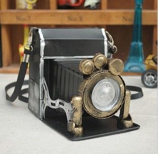 批发采购金属工艺品-【生产定做】zakka 杂货老相机 做旧铁皮玩具